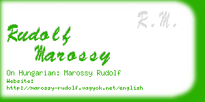 rudolf marossy business card